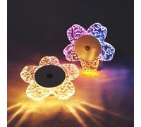 Sakura Sensor Light Auto-On in Darkness, USB Rechargeable Night Light Ideal for Bedside Table Dorm, Girls' Room Decorative Mood Lamp 3-Color Dimmable 2-in-1 Night Light & Decor The Gift for Her