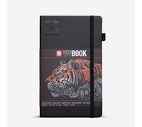 Sakura Sketchbook Black | 13 x 21 cm, 140 g, 80 Sheets Black Paper | Hardcover Sketchbook for Pencil, Pastel, Ink, Gouache
