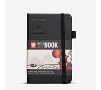 Sakura Sketchbook Black | 9 x 14 cm, 140 g, 80 Sheets | Hardcover Sketchbook for Pencil, Pastel, Ink, Gouache