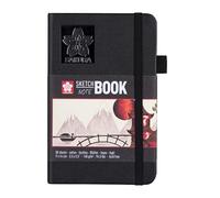 Sakura Sketchbook Black | 9 x 14 cm, 140 g, 80 Sheets | Hardcover Sketchbook for Pencil, Pastel, Ink, Gouache