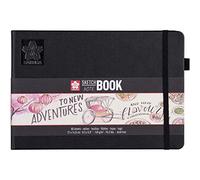 Sakura Sketchbook Black | 21 x 14,8 cm, 140 g, 80 Sheets | Hardcover Sketchbook for Pencil, Pastel, Ink, Gouache