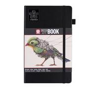 Sakura Sketchbook Black | 13 x 21 cm, 140 g, 80 sheets | Hardcover Sketchbook for Pencil, Pastel, Ink, Gouache