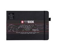 Sakura Sketchbook Black | 21 x 14.8 cm, 140 g, 80 Sheets Black Paper | Hardcover Sketchbook for Pencil, Pastel, Ink, Gouache