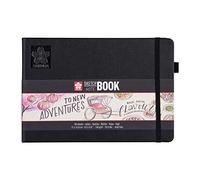 Sakura Sketchbook Black | 21 x 14,8 cm, 140 g, 80 Sheets | Hardcover Sketchbook for Pencil, Pastel, Ink, Gouache