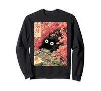 Sakura Spring Japanese Cat Floral Flowers Cherry Blossom Sweatshirt