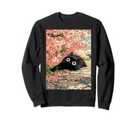 Sakura Spring Japanese Cat Floral Flowers Cherry Blossom Sweatshirt
