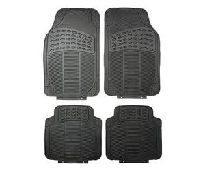 SAKURA SS3601 All Weather Car Mat Set - Universal Fit Rubber Floor Mats, Heavy Duty, Anti-Slip, Protects from Dirt, Snow, Mud & Spills - 4 Piece Kit