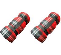 Sakura SS5303 Travel Blanket 180 cm x 120 cm, Tartan (Pack of 2)
