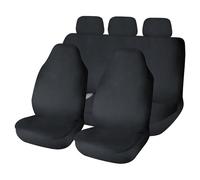 Sakura SS5370 Car Seat and Headrest Coverss - Full Set of Heavy Duty Waterproof Protectors in Black - Universal Easy Fit - Wipe Clean