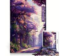 Sakura Street Spring Anime Hard Jigsaw Puzzle for Adults 1000 Pieces Recall Boost Quiet Calm Smooth Cut Classic Gift (38x52cm)