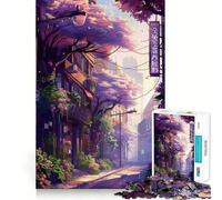 Sakura Street Spring Anime Jigsaw Puzzles for Teenagers 1000 Piece Mind Challenge Toy Relaxing Fun Precise Cut Festive Gift (38x26cm)