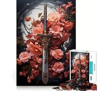 Sakura Sword Japan Jigsaw Puzzles 1000 Piece for Teenagers Strong Logic Toy Mental Relax Clear Edge Stylish Gift (50x75cm)