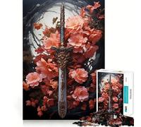 Sakura Sword Japan Jigsaw Puzzles for Adults 1000 Piece Strengthen Recall Casual Fun Quality Edge Stylish Gift (38x26cm)