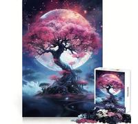 Sakura Tree Cosmos Jigsaw Puzzles 1000 Piece for Teenagers Pure Logic Toy Gentle Relax Clean Cut Fine Art Piece (50x75cm)