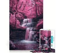Sakura Trees And Waterfall 1000 Piece Jigsaw Puzzles for Adults Teenagers Recall Build Slow Enjoy Exact Cut Art Collectible (38x26cm)