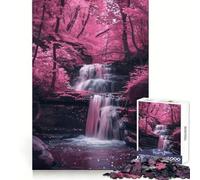 Sakura Trees And Waterfall 1000 Piece Jigsaws for Teenagers Puzzle Improve Recall Casual Relax Exact Edge Stylish Gift (38x52cm)