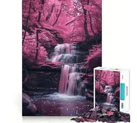 Sakura Trees And Waterfall 1000 Piece Jigsaws for Teenagers Puzzle Improve Recall Casual Relax Exact Edge Stylish Gift (38x52cm)
