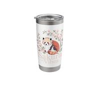 Sakura Vibes Red Panda Asian Floral Cute Nature Zen Stainless Steel Insulated Tumbler