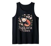 Sakura Vibes Red Panda Asian Floral Cute Nature Zen Tank Top