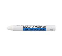 SAKURA Water Soluble Marker White - Opaque Wax Crayon for Glass, PVC, Tin, Iron, Wood, Concrete, Aluminum - Easily Removable Marks - 15 mm Diameter, 125 mm Size - Industrial Use