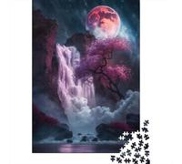 Sakura Waterfall Puzzle Jigsaws 1000 Pieces for Adults & Teenager Age 12 Years Up Christmas Eve Gifts 1000pcs (38x26cm)