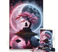 Sakura Watrefall Yin Yang 1000 Piece Jigsaw Puzzles for Adults Teenagers Recall Build Slow Enjoy Exact Cut Art Collectible (38x26cm)