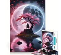 Sakura Watrefall Yin Yang Jigsaw Puzzle 1000 Piece for Teenagers Reason Skill Toy Relaxing Fun Exact Cut (50x75cm)