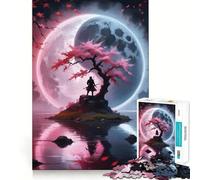 Sakura Watrefall Yin Yang Teenagers 1000 Piece Jigsaw Puzzle Logic Boost Toy Indoor Fun Premium Edge Memorable Gift (38x52cm)