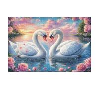 Sakura White Swan 1000 Piece Count Premium Jigsaw Puzzle Teen Fans 14-18 Yrs Ultra Difficult Leisure Adventure Valentines Eco Friendly Creativity & Gift Giving 1000 PCS