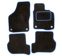 Sakura WW0192BU Car Mats with Drivers Side Rubber Heel Pad, Black/Blue Trim