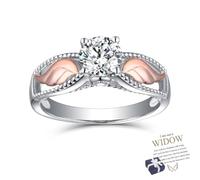 SAKURRDD I'm a Wife to a Husband Personalized Circle Wings Memorial Ring, Hug from Heaven Personalized Circle Wings Memorial Ring, Angel Wing Rings for Women, Inspirational Jewelry Gifts (1PC,7)/323