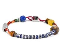 SAKURRDD Tibetan Red Bracelet For Women Lapis Lazuli Amber Jasper Braided Bracelets 4mm/166