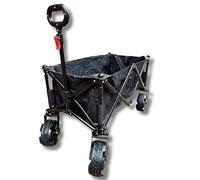 SAKUSEI Tools Folding Festival Camping Beach Trolley Cart With Off Road All Terrain Heavy Duty Wheels 150kg Capacity Pull Along Collpasible Trailer Wagon