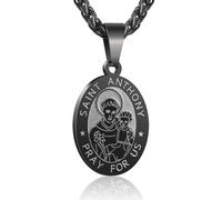 SAKVILSEC Catholic Medallion Pendant Necklace For Women Men Stainless Steel Christianity Collares Jewelry Gifts, 24 Inch, Stainless Steel, No Gemstone