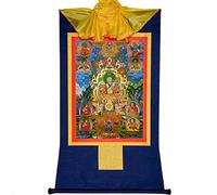 Sakya Five Ancestors Tibetan Thangka Tapestry Tibetan Buddhist Thangka Brocade for Bedroom Living Room Decor (Color : Blue, Size : S)