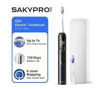 SAKYPRORAL Electric Toothbrush with AI Smart Screen for Adults Kids | 150-Day Battery, Real-Time Brushing Map | Whitening Mode, 3-Min Timer, Travel Case | Family Use Electric Tooth Brush (G5S Black)