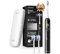 SAKYPRORAL AI Electric Toothbrush with Smart Display for Adults Kids | 150-Day Rechargeable Toothbrush, Real-Time Map |3-Min Timer, Travel Case | Teens Sonic Toothbrush Gift (G5S Black)