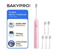 SAKYPRORAL Smart Electric Toothbrush, 6 Brush Heads w/Travel Case, AI Zone Cleaning Tracking, 5 Brushing Modes, 150-Day Battery, Smart Timer, Dental Hygiene Essentials