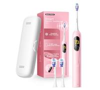 SAKYPRORAL Smart Electric Toothbrush for Adults Kids | 150-Day Battery, Real-Time Brushing Map | Whitening Mode, 3-Min Timer, Travel Case | Family Sonic Electric Tooth Brush (G5S Pink)