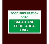 Salad and Fruit Area Sticker/Self Adhesive Sign - Raw, Cooked, Preparation, Fish, Food, Wash Hands (FP2)