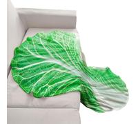 Salad Blanket - 150cm Flannel Blanket in Cabbage Design | Round Fun for Sofa Bed Office Bed,Creative Green Bedspread Warm Soft