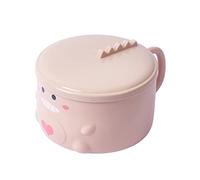 Salad Bowl Lunch Container with Leak Proof Lid - Stainless Steel Inside - Big Capacity 33oz Cute Cartoon Dinosaur 304 Stainless Steel Soup Dinosaur Bowl Instant Noodle Bowl Cereal Bowl Pink