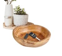 Salad Bowl - Rustic Natural Wood Mixing Service Storage Dinnerware Food Container Decorative Kitchen Accessory | for Fruits, Vegetables, Snacks, Key Jewelry, Living Room