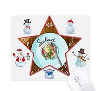 Salad Cheese Figs France Restaurant Christmas Snowman Family Star Mouse Pad