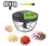 Salad Chopper, Vegetable Chopper, 400 mL Vegetable Cutter BPA Free Manual Food Processor, Dishwasher Safe, for Onion Garlic Nuts Salad, Includes Cleaning Brush