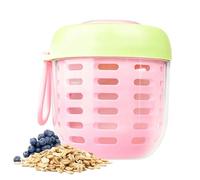 Salad Cup | 500ml Portable Containers with Handle,Fruit Storage Containers for Fridge with Removable Colander | for Party Office Travel Camping Outdoor Picnic School Hiking