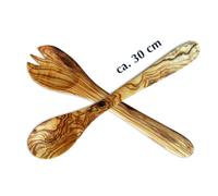 Salad Cutlery made of OLIVE WOOD in 3 Sizes - Engraving Possible