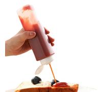 Salad Dressing Squeeze Bottle - Liquid Dispensing With Precision Lids | Transparent Tick Marks Condiment Squeeze Bottle, Condiment Squeeze Bottles With Top Hinged Black Cap For Mayonnaise, Sauce