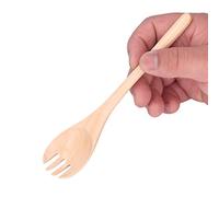 Salad Fork, Wooden Spork Salad Servers for Ice Cream Scoops and Fruit, Desserts, Pasta, 17cm