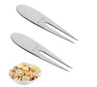 Salad Forks Set, 2PCS Tasting Appetizer Forks Dessert Fork Stainless Steel Fork 2 Prong Cocktail Salad Fruit Forks Dessert Forks Set for Home Cafe Party(Silver)
